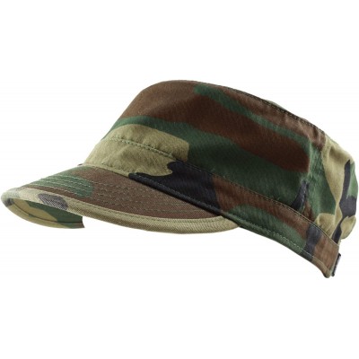 Baseball Caps Washed Cotton Basic & Distressed Cadet Cap Military Army Style Hat - 1. Basic - Wood Camo - CX18QI3GCAO $12.87