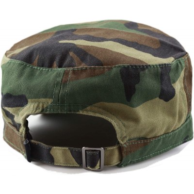 Baseball Caps Washed Cotton Basic & Distressed Cadet Cap Military Army Style Hat - 1. Basic - Wood Camo - CX18QI3GCAO $12.87