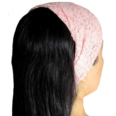 Headbands Floral Lace Headband- Hair Band- Hair Accessories- Pink - Pink - CP12MXDQJDD $9.51