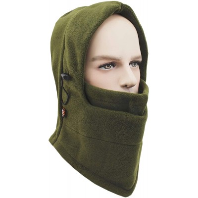 Balaclavas Balaclava Windproof Ski Face Mask Warm Fleece Ear-Flap Winter Hats Hoodie MK9 - Hunter Green - CY18LCZ4XYD $11.86