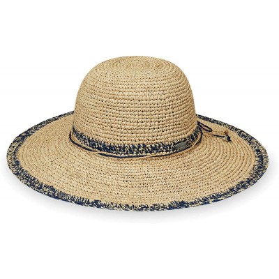 Sun Hats Women's Camille Sun Hat - Adjustable- Broad Brim- Elegant Style- Designed in Australia - Navy - CU192C88LA5 $45.42