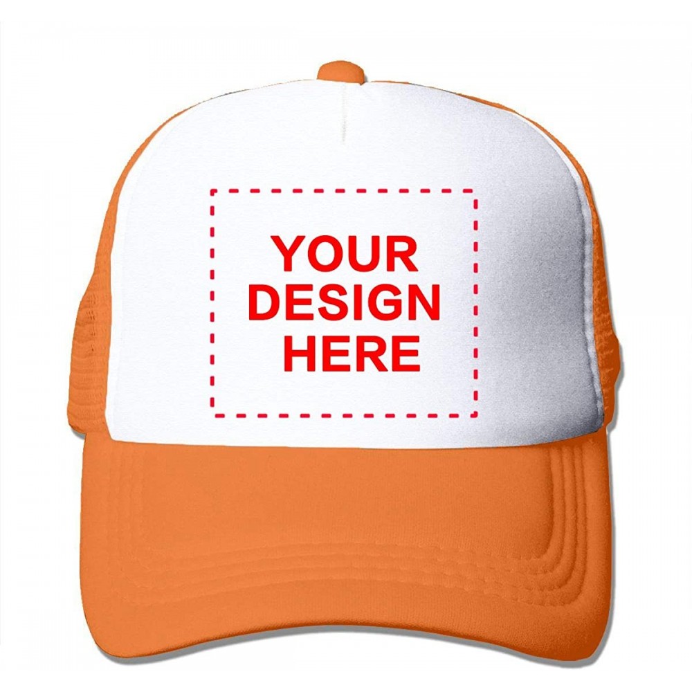 Baseball Caps Custom Mesh Baseball Caps Add Your Own Personalized Adjustable Sports Trucker Sun Hats - Orange - CO19644OZOK $...