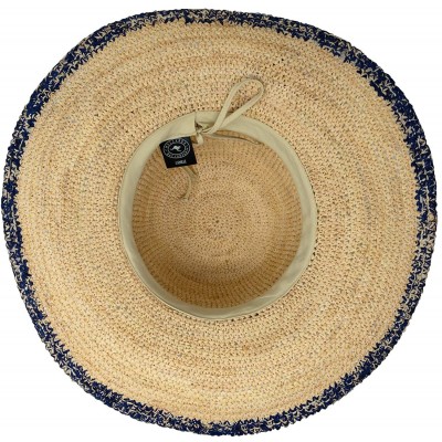 Sun Hats Women's Camille Sun Hat - Adjustable- Broad Brim- Elegant Style- Designed in Australia - Navy - CU192C88LA5 $45.42