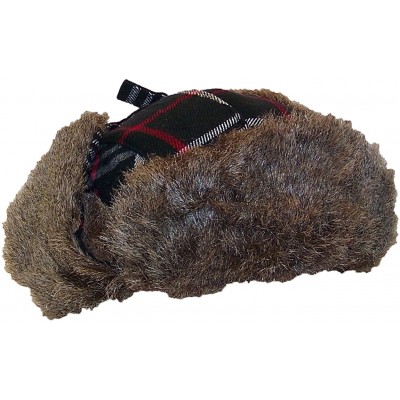 Bomber Hats Adult Plaid Russian/Trooper W/Soft Faux Fur Cap (One Size) - Black - CR117N6BY4R $12.08