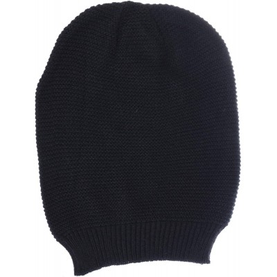 Skullies & Beanies an Unisex Striped Knit Slouchy Beanie Hat Lightweight Soft Fashion Cap - 5104black - CQ198920Y9C $15.62