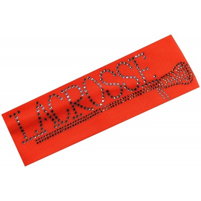 Headbands Lacrosse Stick Rhinestone Cotton Stretch Headband LAX Team Gift - Neon Orange - C711EZWXRH9 $8.30