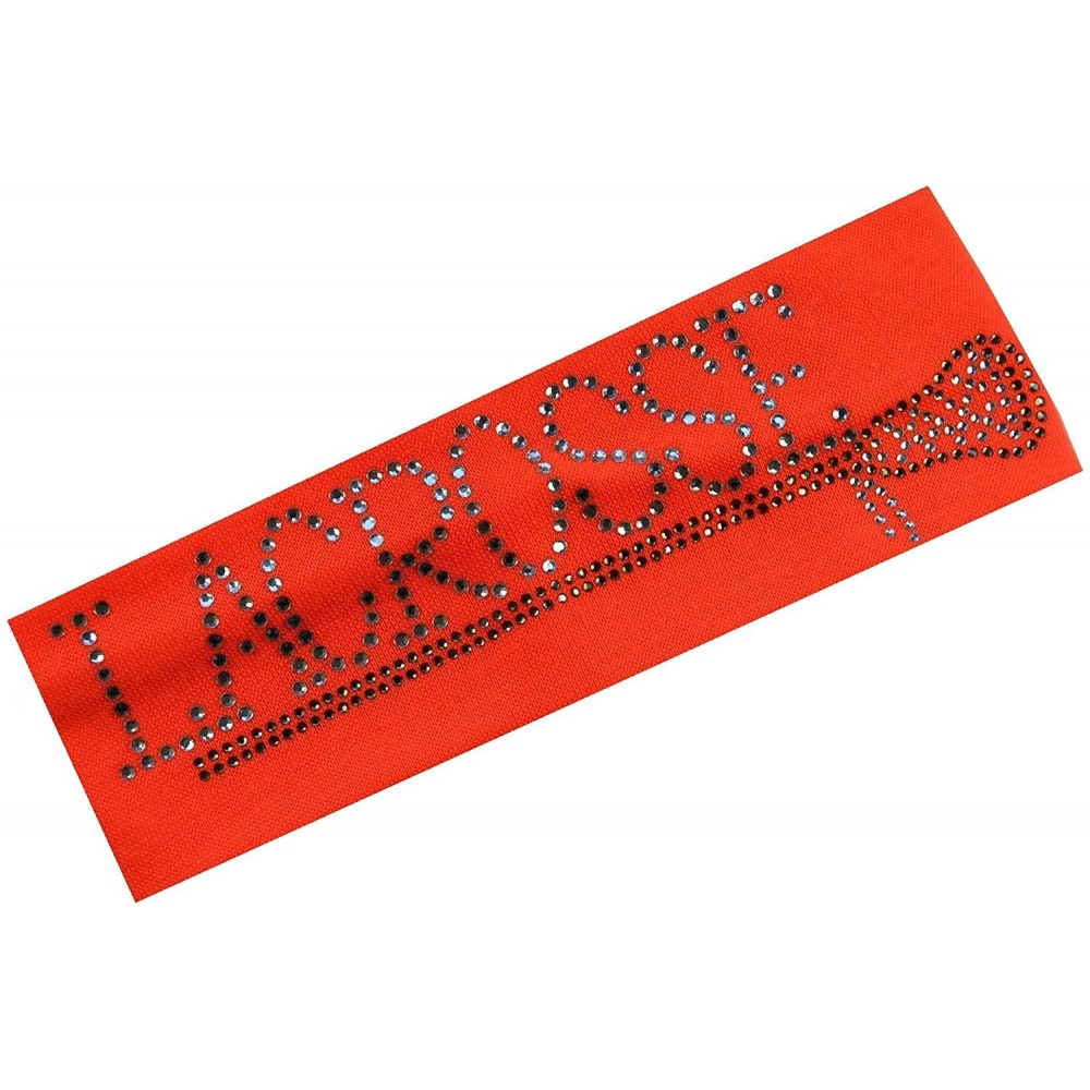 Headbands Lacrosse Stick Rhinestone Cotton Stretch Headband LAX Team Gift - Neon Orange - C711EZWXRH9 $8.30