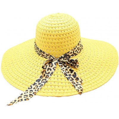 Sun Hats Beach Cap Women Print Two-Side Big Brim Straw Hat Sun Floppy Wide Brim Hats - Beige - C818QIRYSSR $10.10