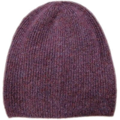 Skullies & Beanies Knitted Warm and Soft Premium Wool Mix Skull Cap Beanie Hat for Men and Women - Purple Rib - CD18LCAZLDK $...