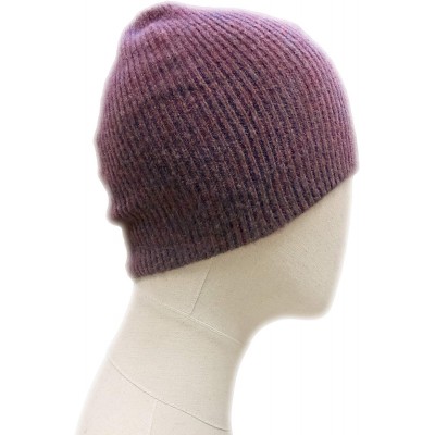 Skullies & Beanies Knitted Warm and Soft Premium Wool Mix Skull Cap Beanie Hat for Men and Women - Purple Rib - CD18LCAZLDK $...