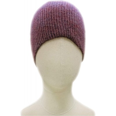 Skullies & Beanies Knitted Warm and Soft Premium Wool Mix Skull Cap Beanie Hat for Men and Women - Purple Rib - CD18LCAZLDK $...