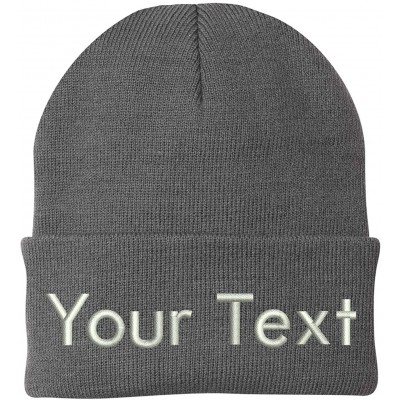 Skullies & Beanies Design Your Own Beanie Custom Beanie - Dark Grey - CD18YWR8GWA $10.67