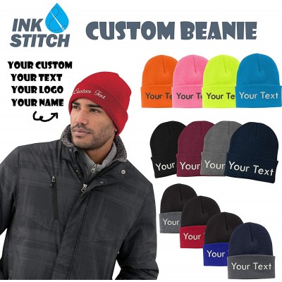 Skullies & Beanies Design Your Own Beanie Custom Beanie - Dark Grey - CD18YWR8GWA $10.67