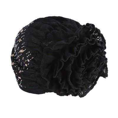 Skullies & Beanies Elastic Slouchy Rhinestone Headwear Headbands - Black- Rhinestone - CE18SSUU33E $7.88