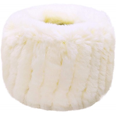 Cold Weather Headbands Women's Fashion Winter Soft Rabbit Fur Neck Warmer Headband Circle Infinity Scarf Windproof - Beige - ...