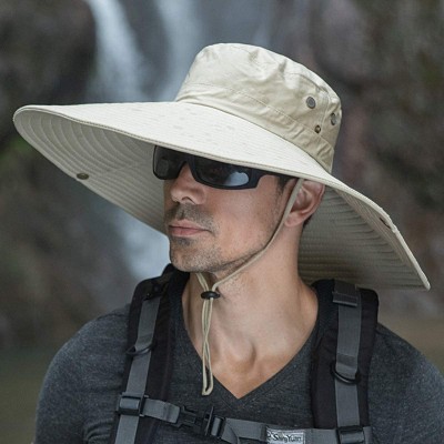 Sun Hats Super Wide Brim Men Fishing Sun Hats- Sports Outdoor Travel Women Bucket Cap- Golf Cycling Safari Boonie Hat - CM18S...