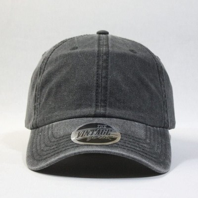 Baseball Caps Vintage Washed Cotton Adjustable Dad Hat Baseball Cap - Tp Charcoal Gray - CI12MAMNAAM $14.72