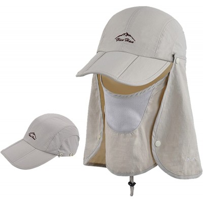 Sun Hats Women Summer Neck Flap Sun Visor/Hats Wide Brim UV Protection UPF 50+ Hiking Cap Adjustable - Style 2 Khaki - CA18CL...