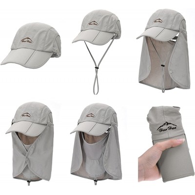 Sun Hats Women Summer Neck Flap Sun Visor/Hats Wide Brim UV Protection UPF 50+ Hiking Cap Adjustable - Style 2 Khaki - CA18CL...