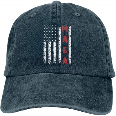 Baseball Caps Unisex Make America Great Again MAGA Vintage Adjustable Baseball Cap Denim Dad Hat - Navy - CQ18OSTUH4D $9.44