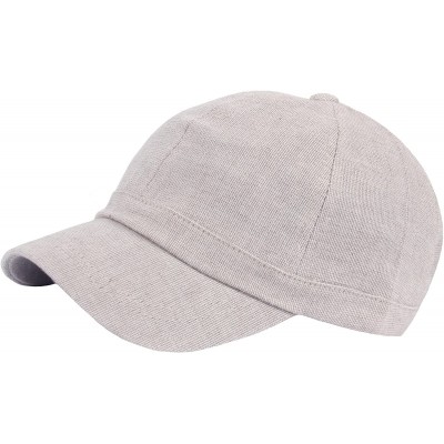 Baseball Caps Ball Cap Plain Empty Short Bill Design Baseball Hat Truckers - Beige - CS180CTXZWI $28.82