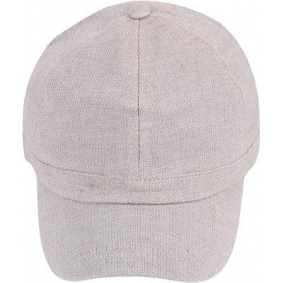 Baseball Caps Ball Cap Plain Empty Short Bill Design Baseball Hat Truckers - Beige - CS180CTXZWI $28.82