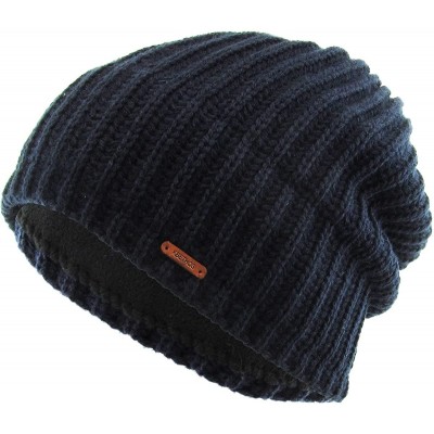 Skullies & Beanies Super Warm Slouchy Fleeced Long Beanie Warm Fur Lined Winter Knit Hat Thick Skull Cap - CP18GL7QIRO $24.91