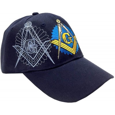 Baseball Caps Freemason Mason Symbol Adjustable 3D Embroidery Baseball Cap Hat - Dark Blue - CP18QLI3M3U $27.19
