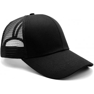 Baseball Caps Ponytail High Buns Ponycaps Baseball Adjustable - 2pcs Mesh Black+mesh White - C418U8NUUZ5 $21.30