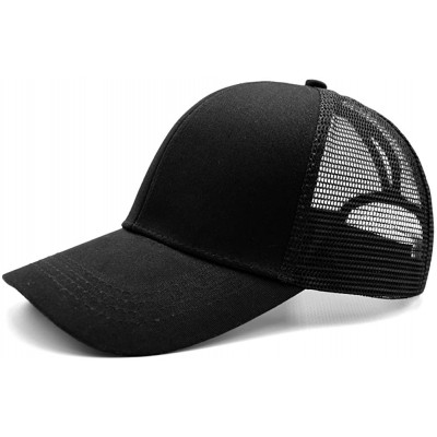 Baseball Caps Ponytail High Buns Ponycaps Baseball Adjustable - 2pcs Mesh Black+mesh White - C418U8NUUZ5 $21.30