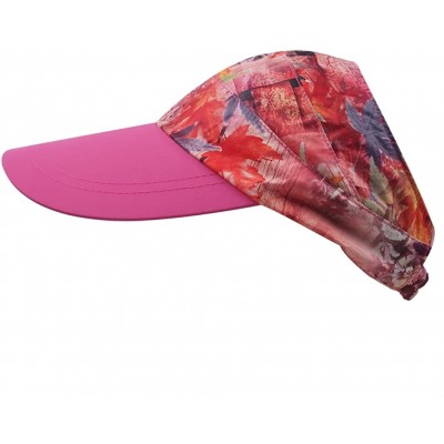 Baseball Caps Women's Visor Big Brim Quick Dry Open Top Hat UPF 50+ - Hot Pink - CG18G29SIKA $10.54