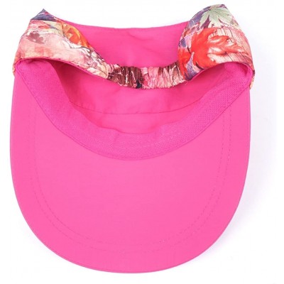 Baseball Caps Women's Visor Big Brim Quick Dry Open Top Hat UPF 50+ - Hot Pink - CG18G29SIKA $10.54