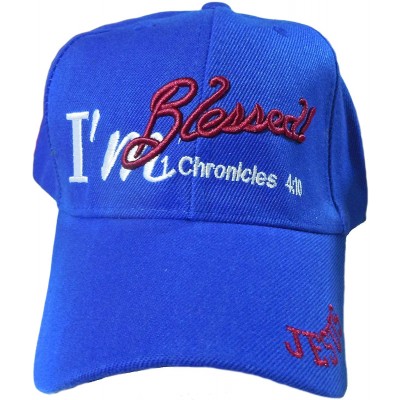 Baseball Caps I'm Blessed! 1 Chronicles 4-10 Jesus Baseball Hat - Blue - C217YY28GKE $6.71