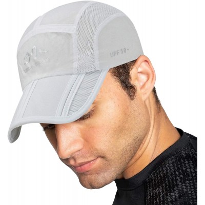 Baseball Caps Men's Foldable Lightweight Quick Dry Breathable Sports Mesh Baseball Caps - White - C718TG87EZH $9.96