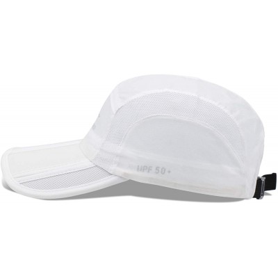 Baseball Caps Men's Foldable Lightweight Quick Dry Breathable Sports Mesh Baseball Caps - White - C718TG87EZH $9.96