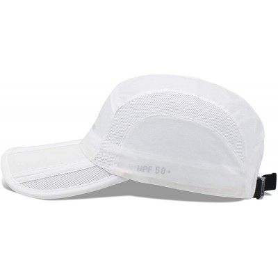 Baseball Caps Men's Foldable Lightweight Quick Dry Breathable Sports Mesh Baseball Caps - White - C718TG87EZH $9.96