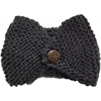 Headbands Women Knitted Bow Headband Crochet Hairband Winter Ear Warmer Headwrap (N77) - Gray 2 - CJ120PLK9AZ $19.66