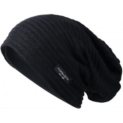 Skullies & Beanies Men Slouch Beanie Knit Long Oversized Skull Cap for Winter Summer N010 - B307-black - CD18YGANG2Q $7.36