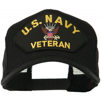 Baseball Caps US Navy Veteran Military Patch Mesh Back Cap - Black - CM11MJ3QUV1 $17.55