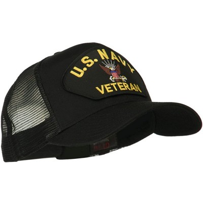 Baseball Caps US Navy Veteran Military Patch Mesh Back Cap - Black - CM11MJ3QUV1 $17.55