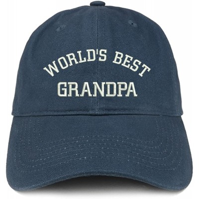 Baseball Caps World's Best Grandpa Embroidered Brushed Cotton Cap - Navy - C118CUHTK2G $20.75