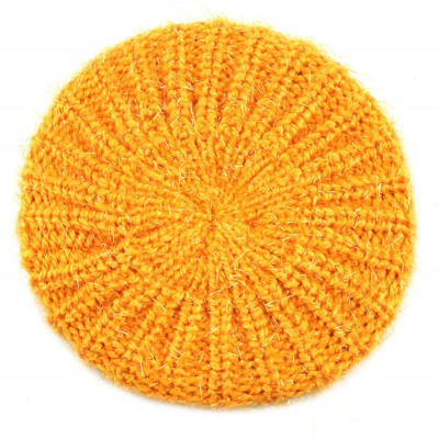 Berets Glitter Tam Beret Hat - Orange - CO12745C9YP $10.01