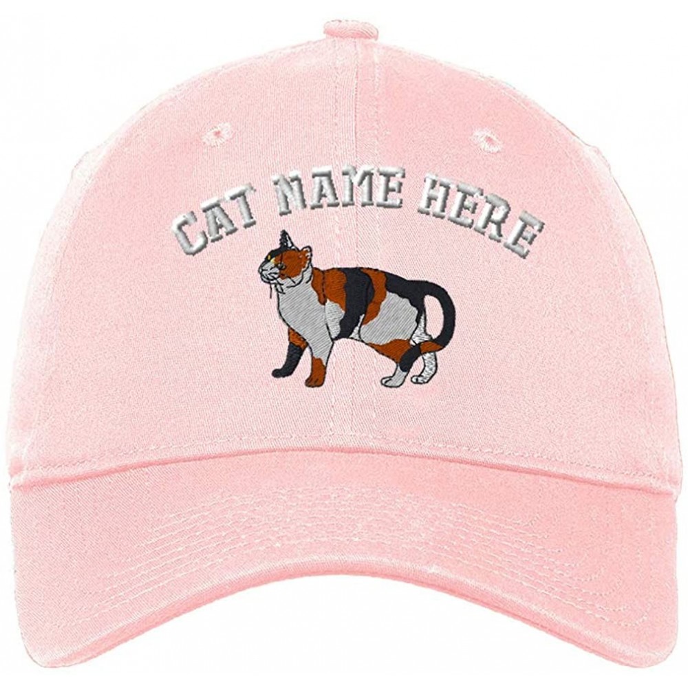 Baseball Caps Custom Low Profile Soft Hat Calico Cat A Embroidery Cat Name Cotton Dad Hat - Soft Pink - CE18ONRKMY4 $18.21