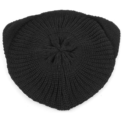 Berets Women's Winter Knit Cat Ear Flap Beret 339HB - Black - C412O2549O3 $8.18