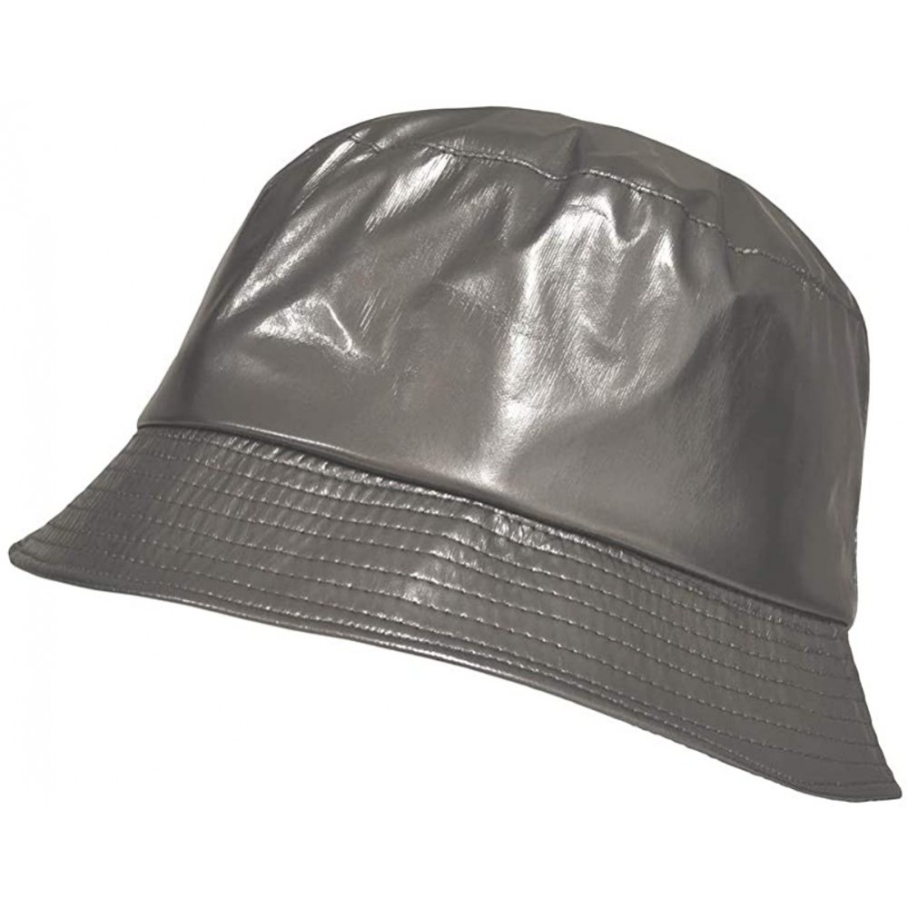 Rain Hats Waterproof Wax Style Bucket Rain Hat -Grey Taupe - C618AIN6QL9 $12.84