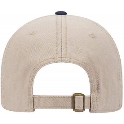 Sun Hats 6 Panel Low Profile Garment Washed Superior Cotton Twill - Nvy/Kha - CE180D2SH0K $13.84