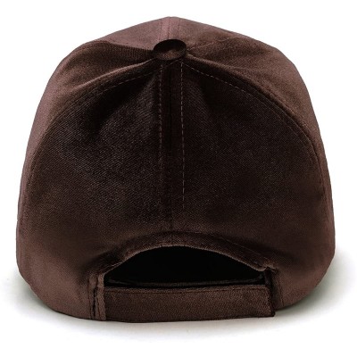 Baseball Caps Unisex Crushed Velvet Basketball Cap Adjustable Sports Hat - Brown - CQ17YIGSCOK $13.39