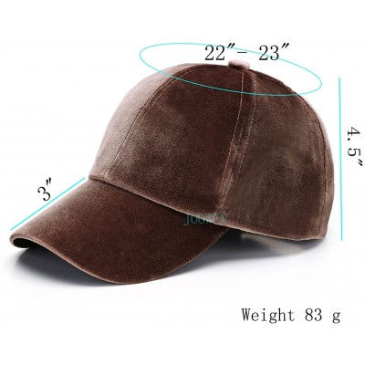 Baseball Caps Unisex Crushed Velvet Basketball Cap Adjustable Sports Hat - Brown - CQ17YIGSCOK $13.39