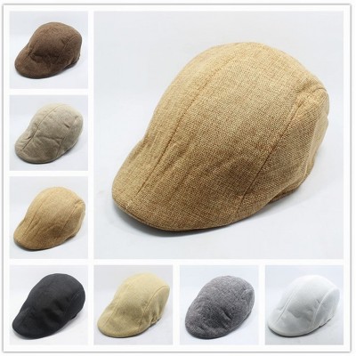 Berets Cotton Male Ladies Casual Newsboy Caps Berets - Grey - C61872TRS72 $7.42