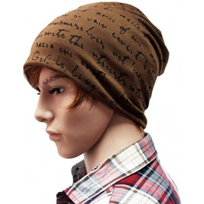Skullies & Beanies Men/Women's Letter Print Baggy Slouchy Stretch Beanie Chemo Hat Sleep Cap Scarf Cancer Headwear Turbans - ...